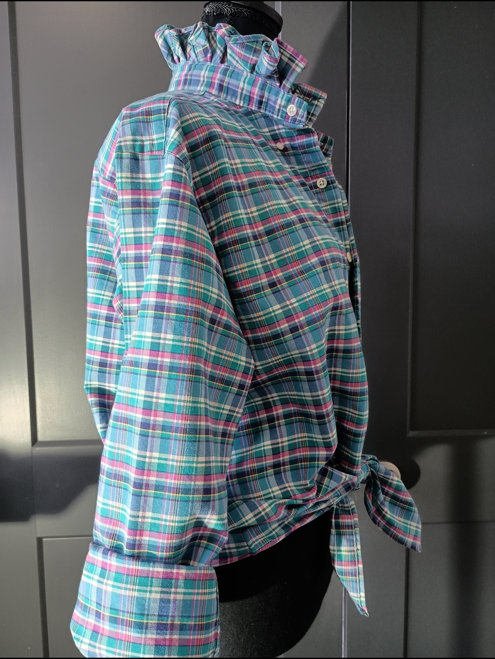 Upcycled Women's Ralph Lauren Ruffled Collar Shirt #049 - Picture 6 of 8